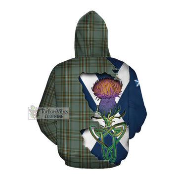 Tartan Vibes Clothing Kelly Tartan Family Crest Cotton Hoodie Scottish Thistle Celtic Inspired