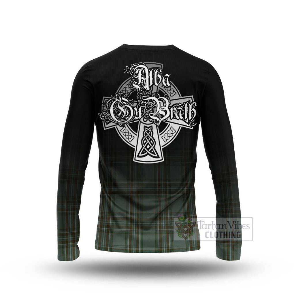 Tartan Vibes Clothing Kelly Tartan Long Sleeve T-Shirt Featuring Alba Gu Brath Family Crest Celtic Inspired