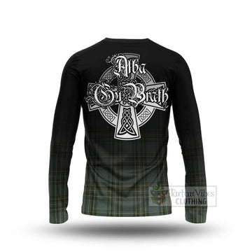 Tartan Vibes Clothing Kelly Tartan Long Sleeve T-Shirt Featuring Alba Gu Brath Family Crest Celtic Inspired