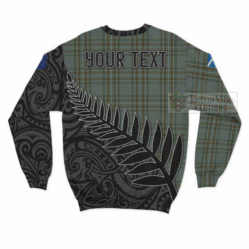 Tartan Vibes Clothing Kelly Crest Tartan Sweatshirt with New Zealand Silver Fern Half Style