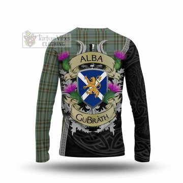 Tartan Vibes Clothing Kelly Tartan Family Crest Long Sleeve T-Shirt Lion Rampant Royal Thistle Shield Celtic Inspired