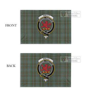 Tartan Vibes Clothing Kelly Tartan House Flag with Family Crest
