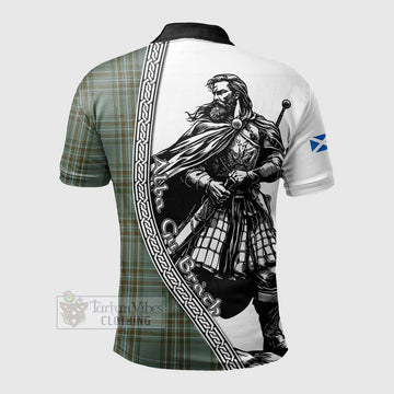 Tartan Vibes Clothing Kelly Tartan Clan Crest Polo Shirt with Highlander Warrior Celtic Style