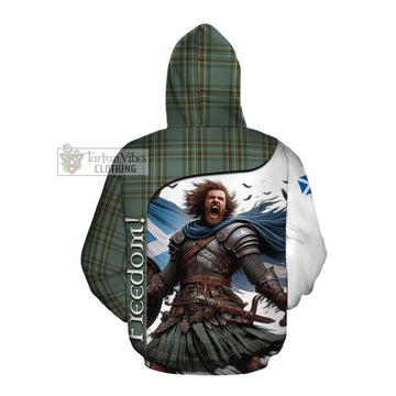 Tartan Vibes Clothing Kelly Crest Tartan Cotton Hoodie Inspired by the Freedom of Scottish Warrior