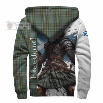 Tartan Vibes Clothing Kelly Crest Tartan Sherpa Hoodie Inspired by the Freedom of Scottish Warrior
