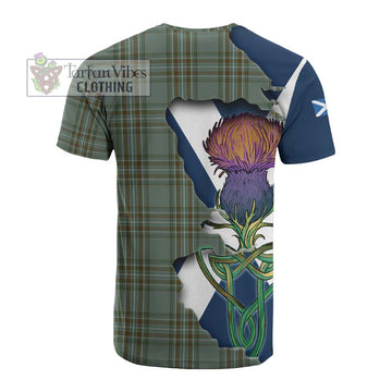 Tartan Vibes Clothing Kelly Tartan Family Crest Cotton T-shirt Scottish Thistle Celtic Inspired