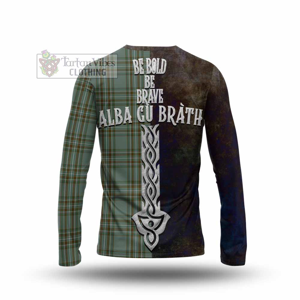 Tartan Vibes Clothing Kelly Tartan Family Crest Long Sleeve T-Shirt Alba Gu Brath Be Brave Lion Ancient Style