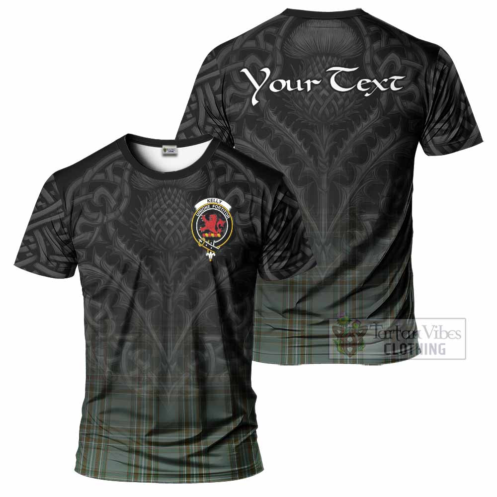 Tartan Vibes Clothing Kelly Tartan T-Shirt with Family Crest Celtic Thistle Vibes