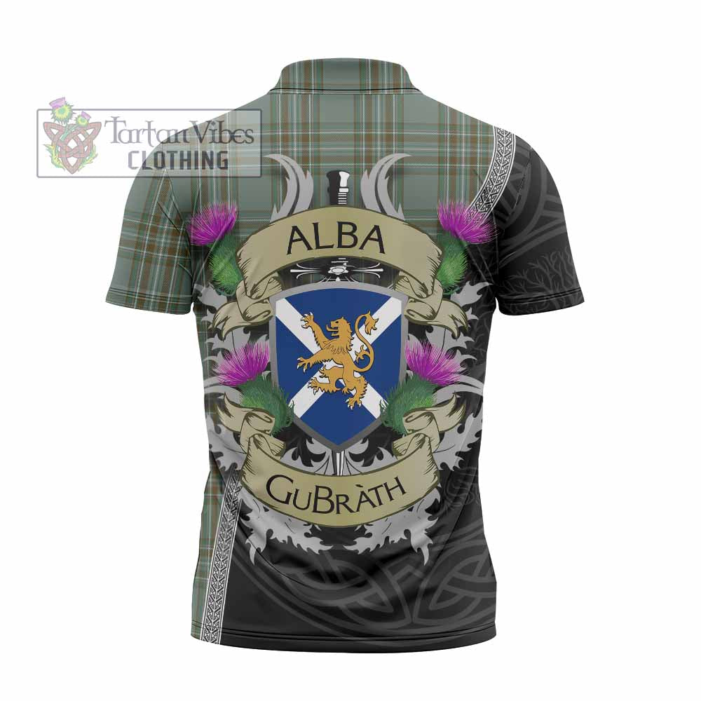 Tartan Vibes Clothing Kelly Tartan Family Crest Zipper Polo Shirt Lion Rampant Royal Thistle Shield Celtic Inspired