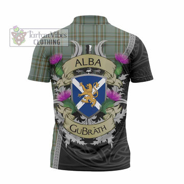 Tartan Vibes Clothing Kelly Tartan Family Crest Zipper Polo Shirt Lion Rampant Royal Thistle Shield Celtic Inspired