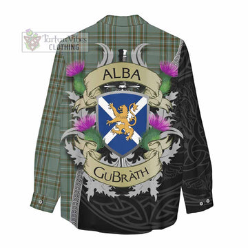 Tartan Vibes Clothing Kelly Tartan Family Crest Women's Casual Shirt Lion Rampant Royal Thistle Shield Celtic Inspired