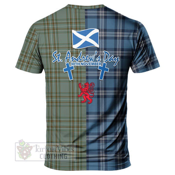 Tartan Vibes Clothing Kelly Tartan T-Shirt Happy St. Andrew's Day Half Tartan Style