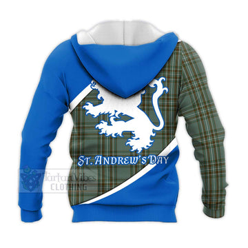 Tartan Vibes Clothing Kelly Family Crest Tartan Knitted Hoodie Celebrate Saint Andrew's Day in Style