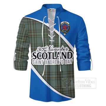 Tartan Vibes Clothing Kelly Family Crest Tartan Ghillie Kilt Shirt Celebrate Saint Andrew's Day in Style