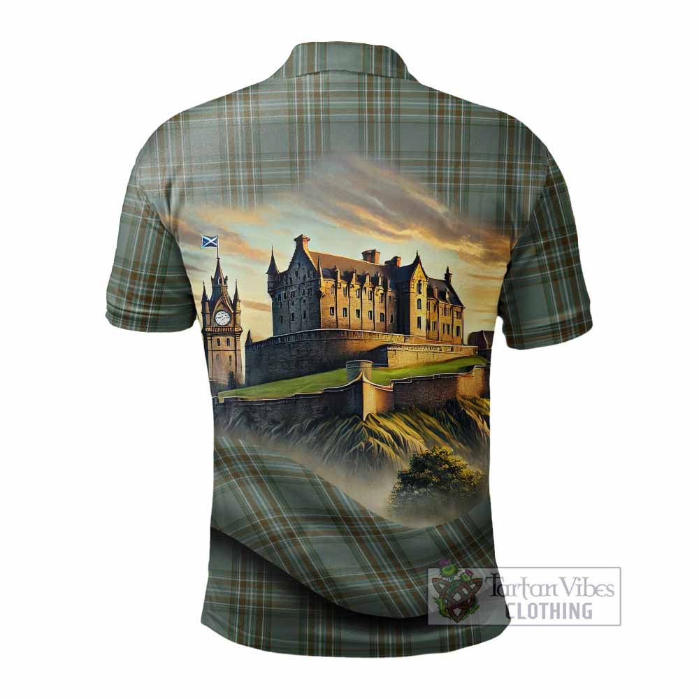 Tartan Vibes Clothing Kelly Tartan Family Crest Polo Shirt with Scottish Ancient Castle Stype