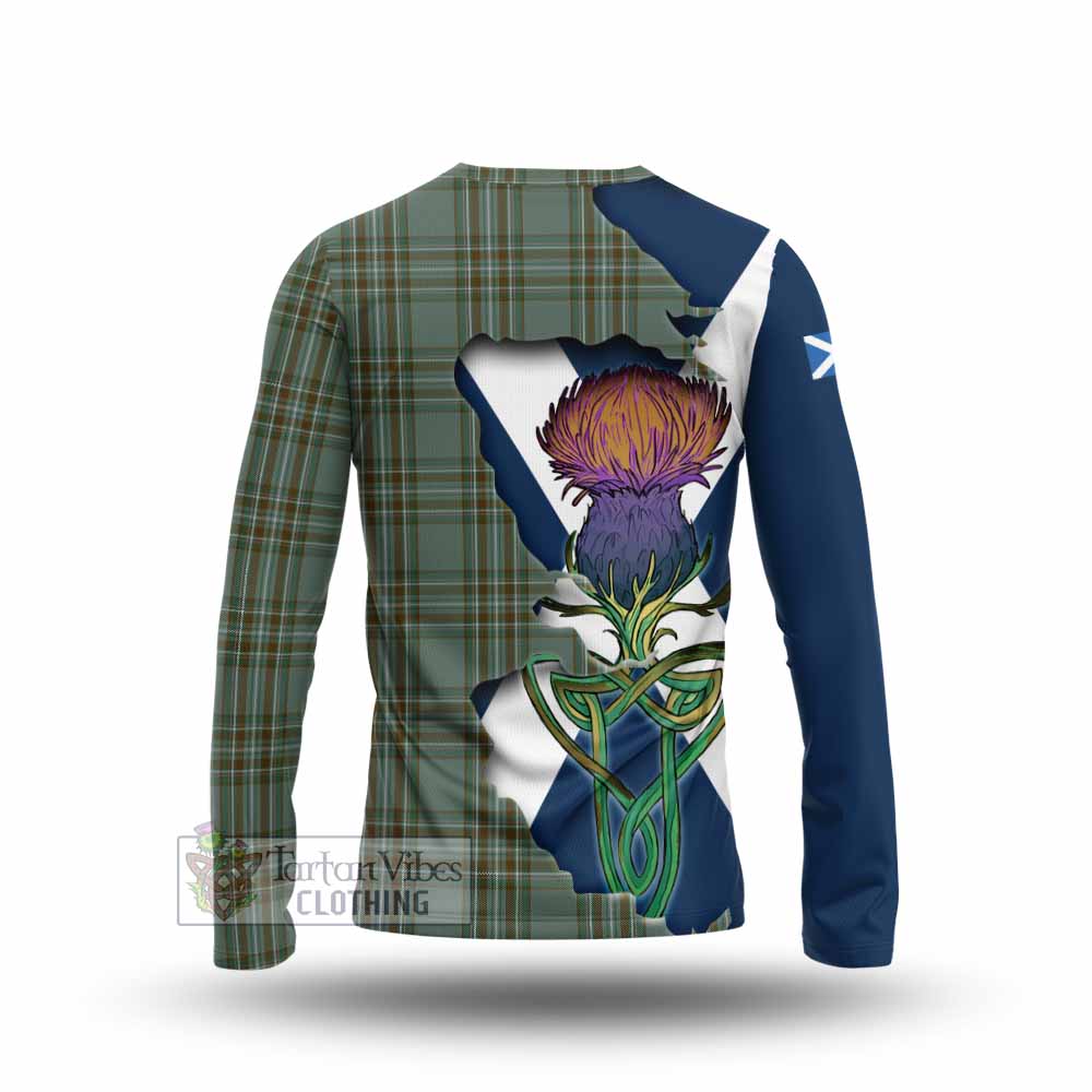 Tartan Vibes Clothing Kelly Tartan Family Crest Long Sleeve T-Shirt Scottish Thistle Celtic Inspired