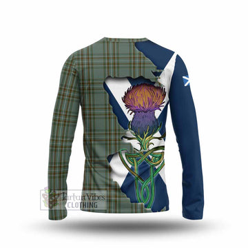 Tartan Vibes Clothing Kelly Tartan Family Crest Long Sleeve T-Shirt Scottish Thistle Celtic Inspired
