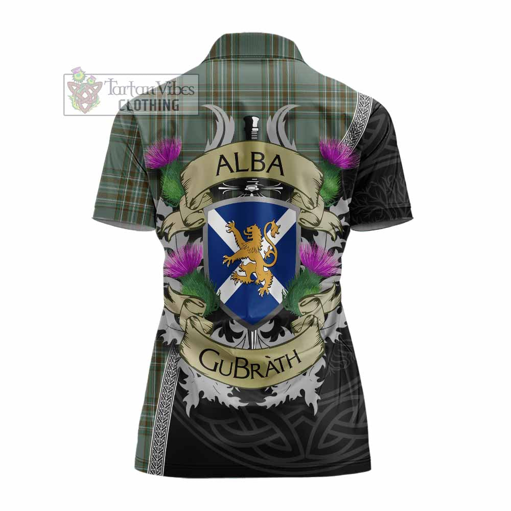 Tartan Vibes Clothing Kelly Tartan Family Crest Women's Polo Shirt Lion Rampant Royal Thistle Shield Celtic Inspired