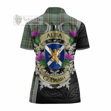 Tartan Vibes Clothing Kelly Tartan Family Crest Women's Polo Shirt Lion Rampant Royal Thistle Shield Celtic Inspired