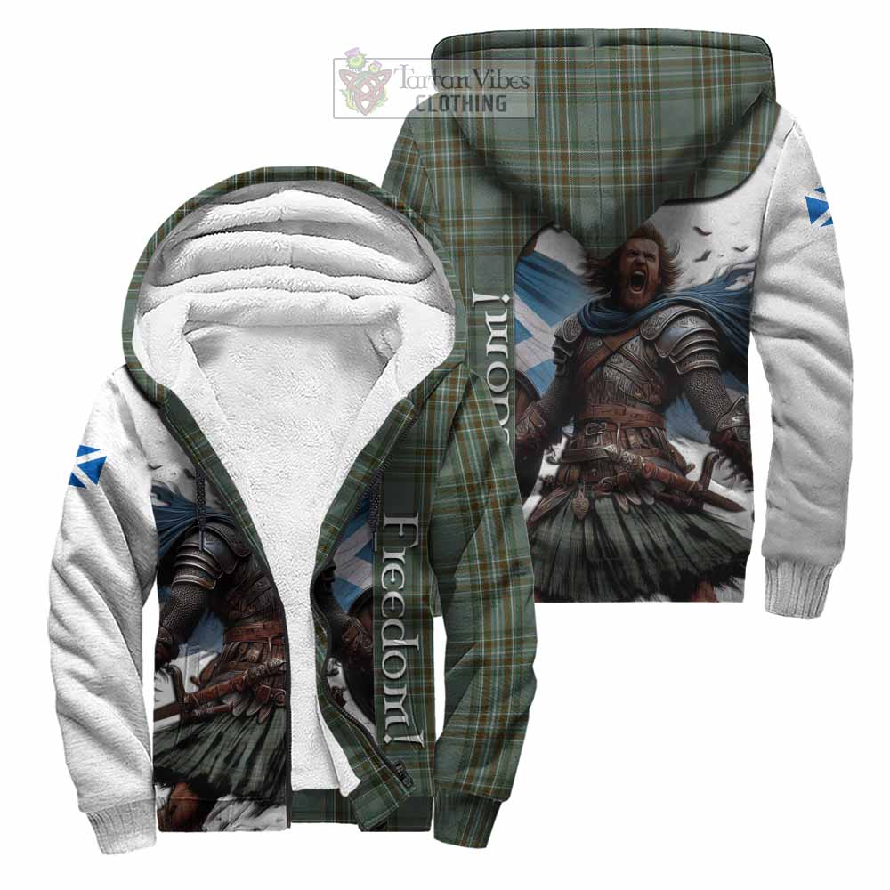 Tartan Vibes Clothing Kelly Crest Tartan Sherpa Hoodie Inspired by the Freedom of Scottish Warrior