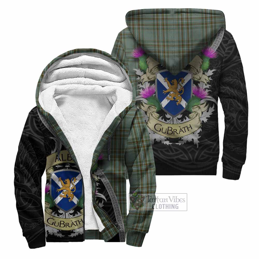 Tartan Vibes Clothing Kelly Tartan Family Crest Sherpa Hoodie Lion Rampant Royal Thistle Shield Celtic Inspired