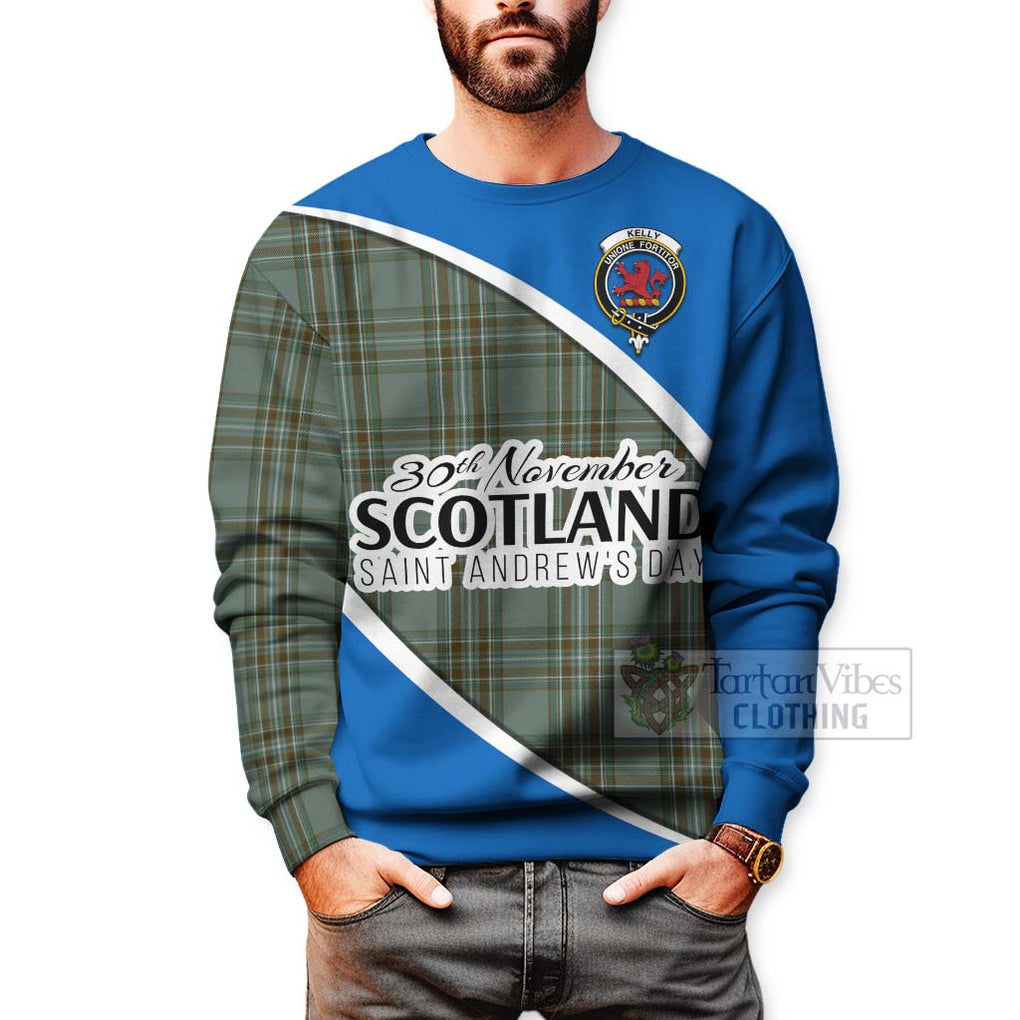Tartan Vibes Clothing Kelly Family Crest Tartan Sweatshirt Celebrate Saint Andrew's Day in Style