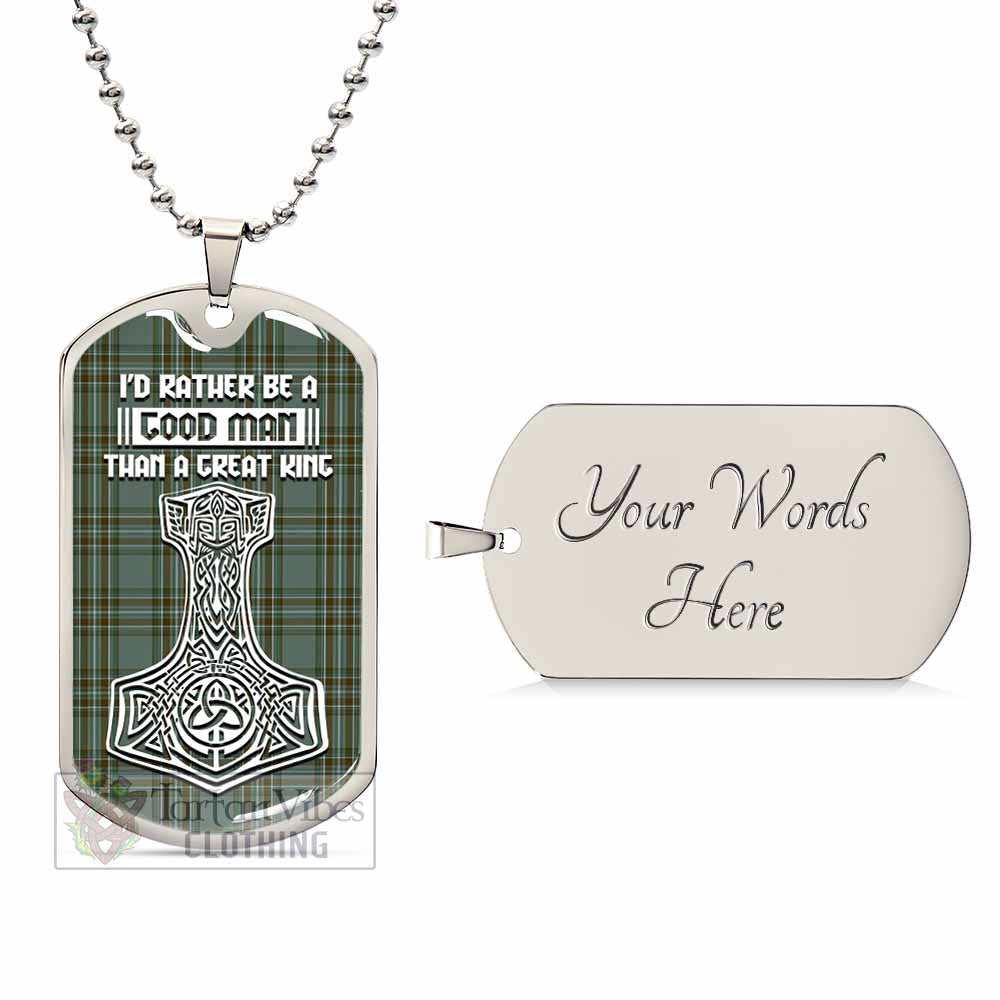 Tartan Vibes Clothing Kelly Tartan Dog Tag Necklace Viking Mjolnir Style