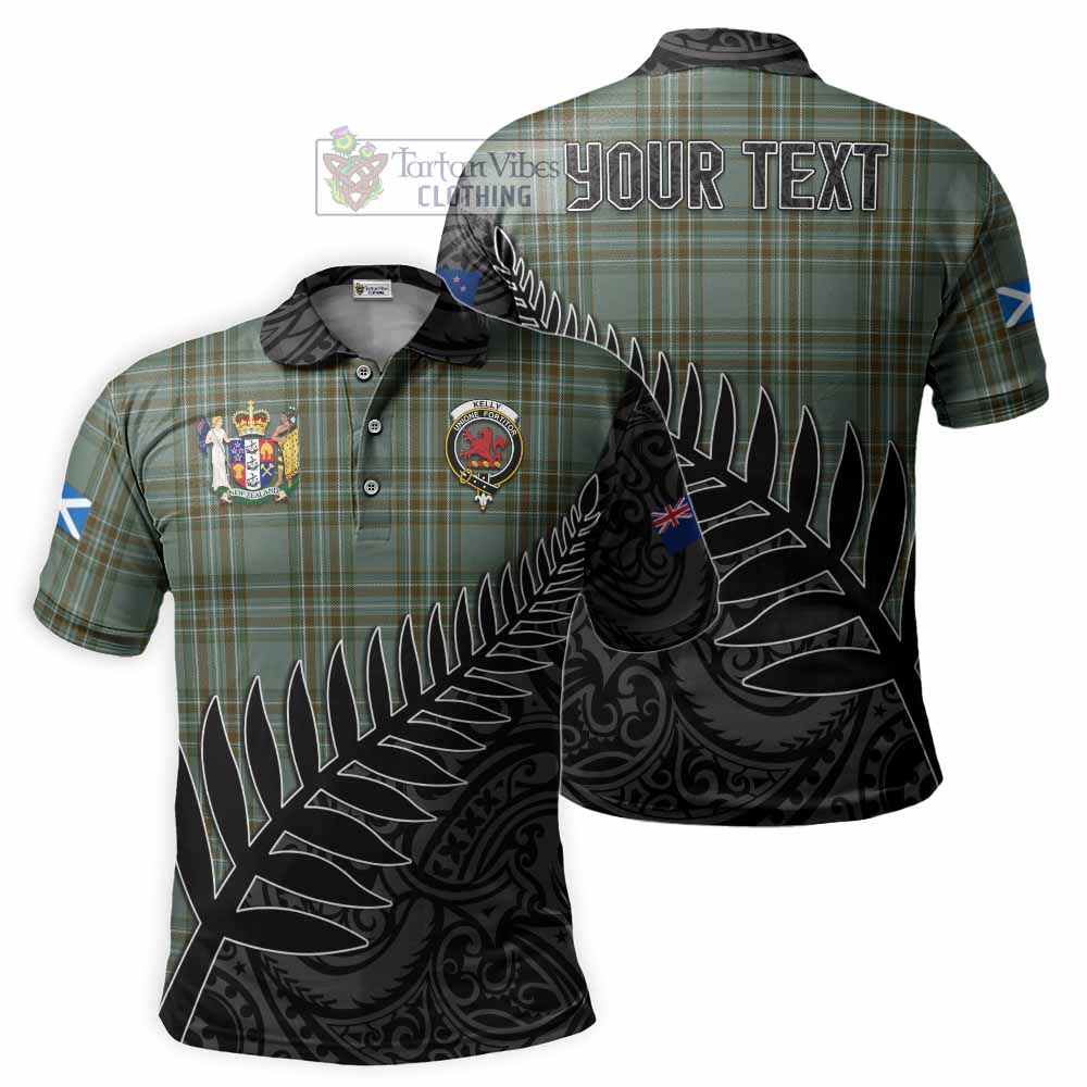 Kelly Crest Tartan Polo Shirt with New Zealand Silver Fern Half Style