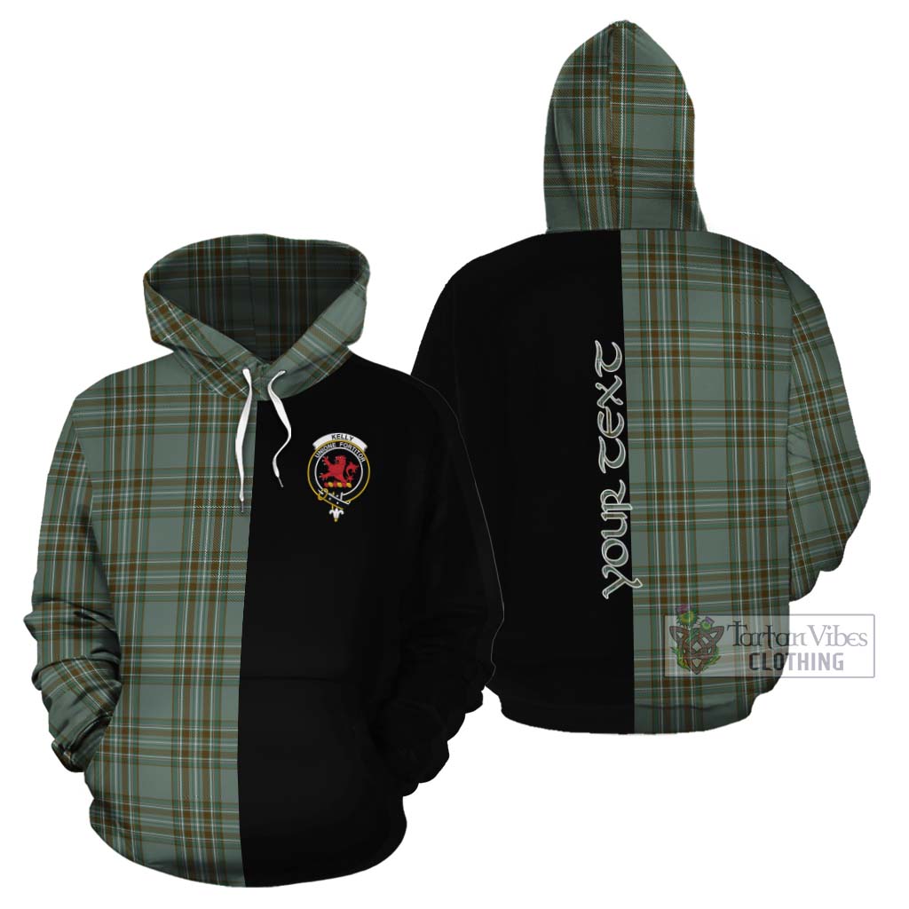Tartan Vibes Clothing Kelly Tartan Cotton Hoodie with Family Crest and Half Of Me Style