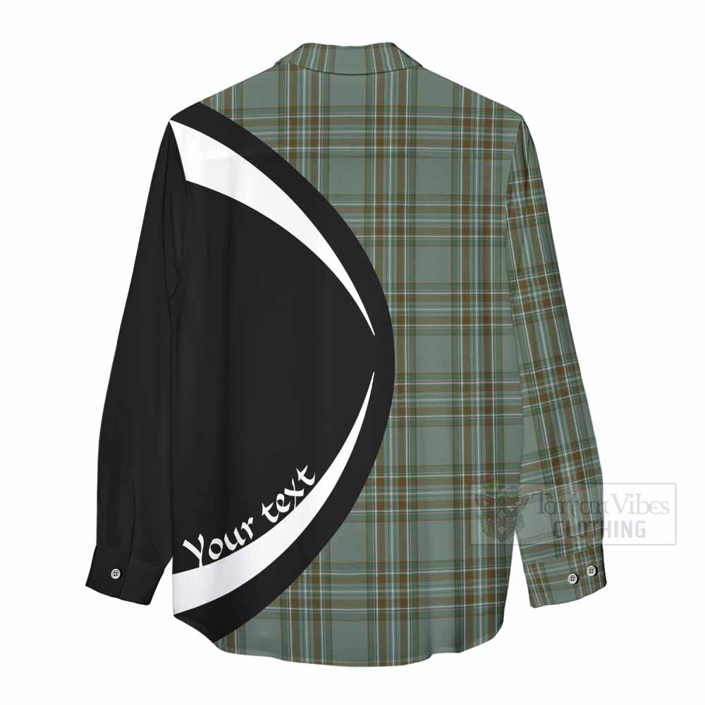 Tartan Vibes Clothing Kelly Tartan Women's Casual Shirt with Family Crest Circle Style