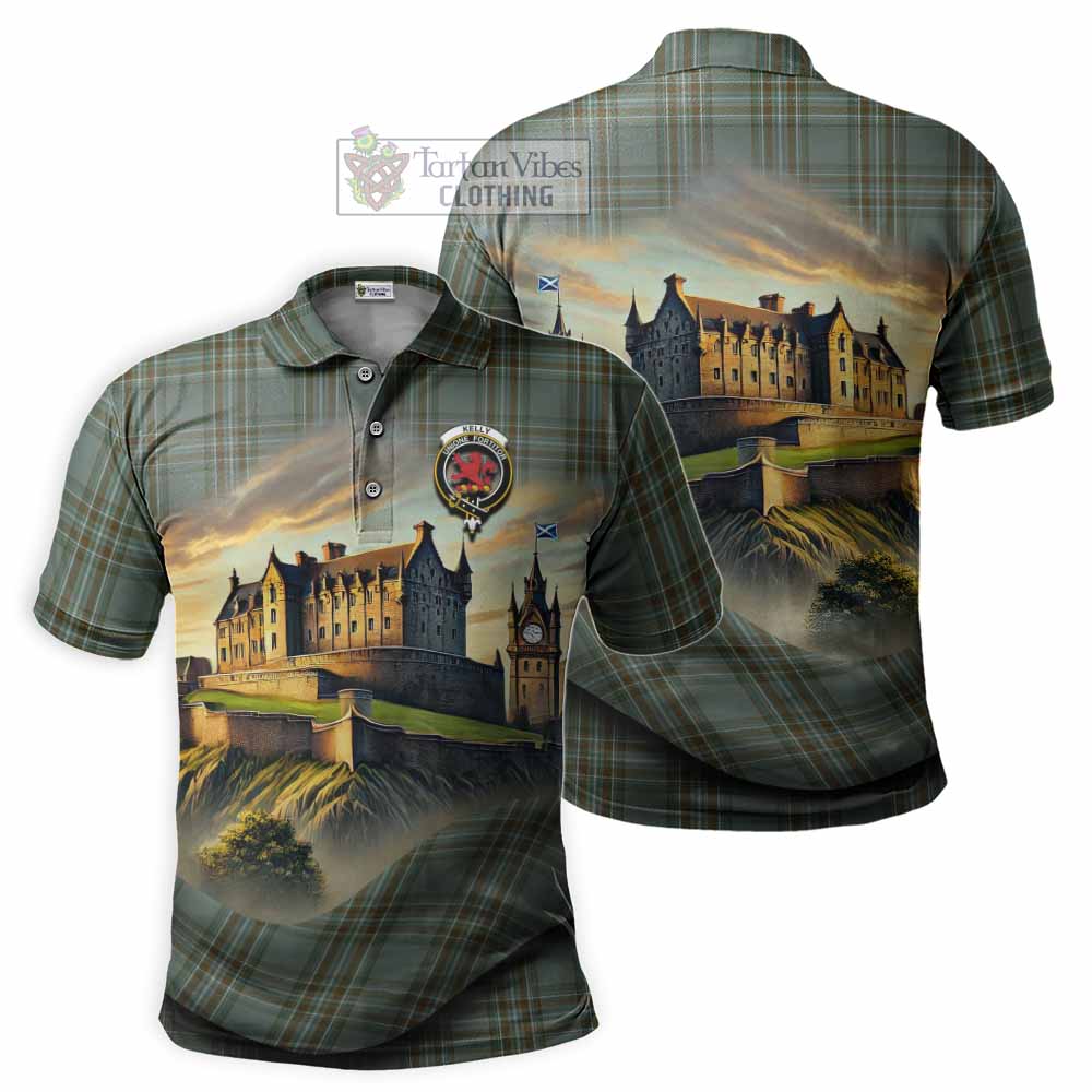 Tartan Vibes Clothing Kelly Tartan Family Crest Polo Shirt with Scottish Ancient Castle Stype