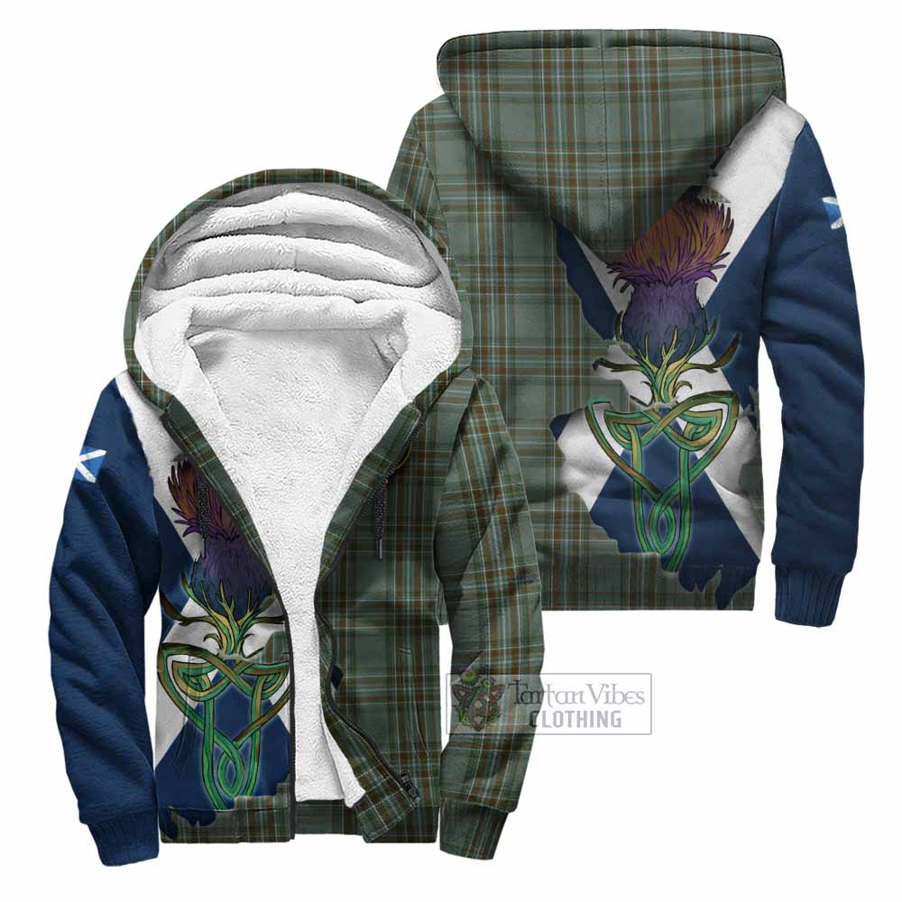 Tartan Vibes Clothing Kelly Tartan Family Crest Sherpa Hoodie Scottish Thistle Celtic Inspired