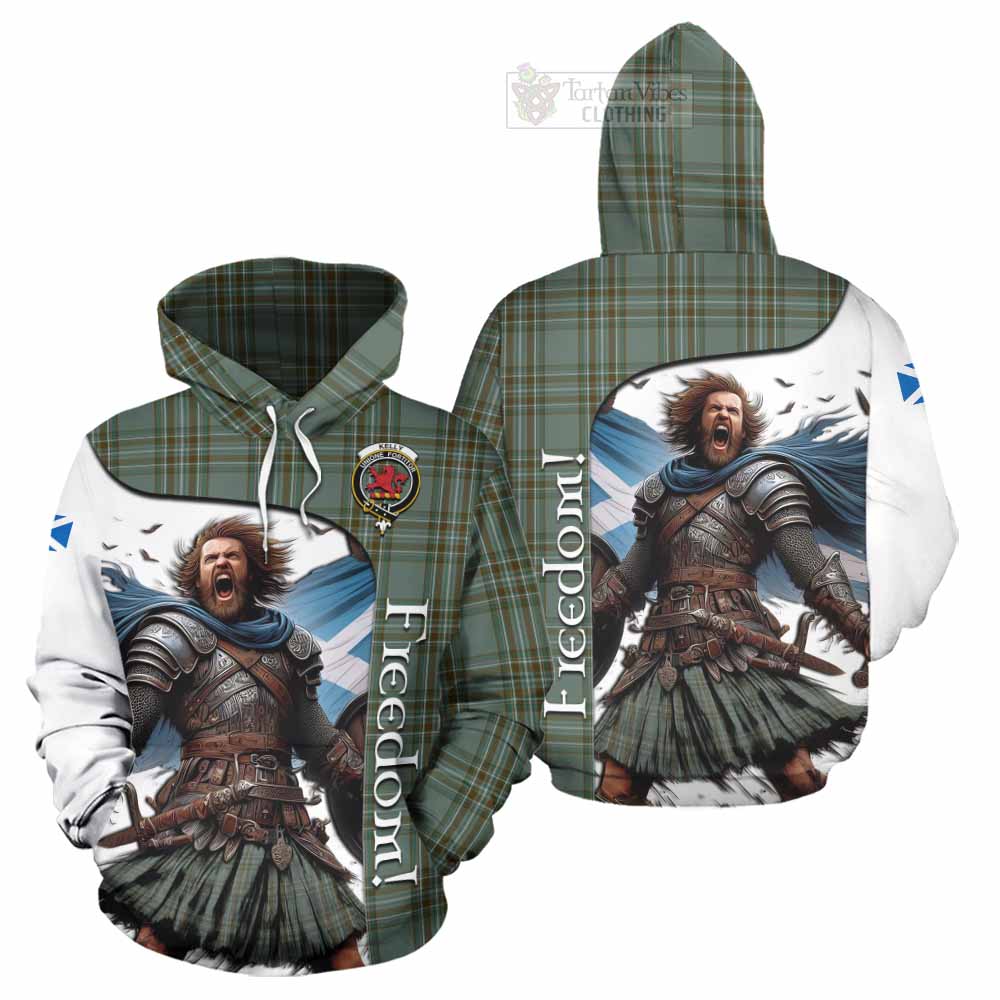 Tartan Vibes Clothing Kelly Crest Tartan Hoodie Inspired by the Freedom of Scottish Warrior
