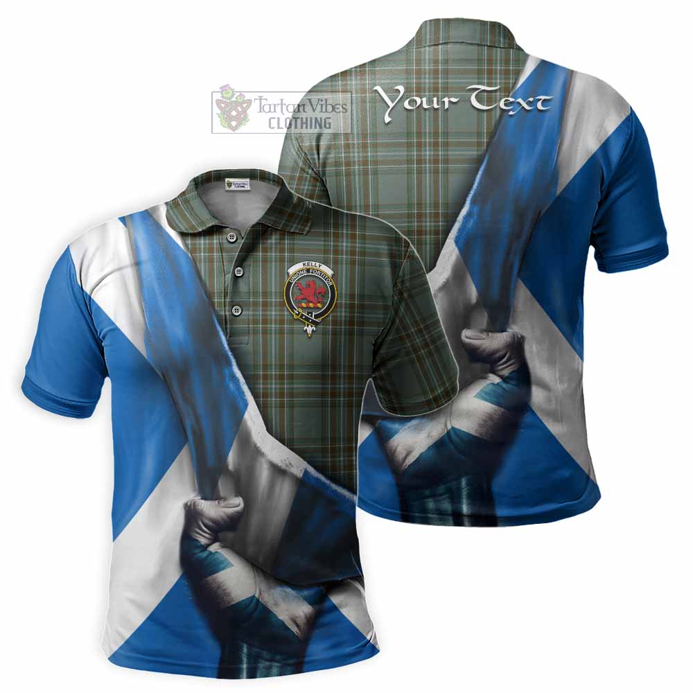 Tartan Vibes Clothing Kelly Tartan Polo Shirt with Family Crest Scotland Patriotic Style