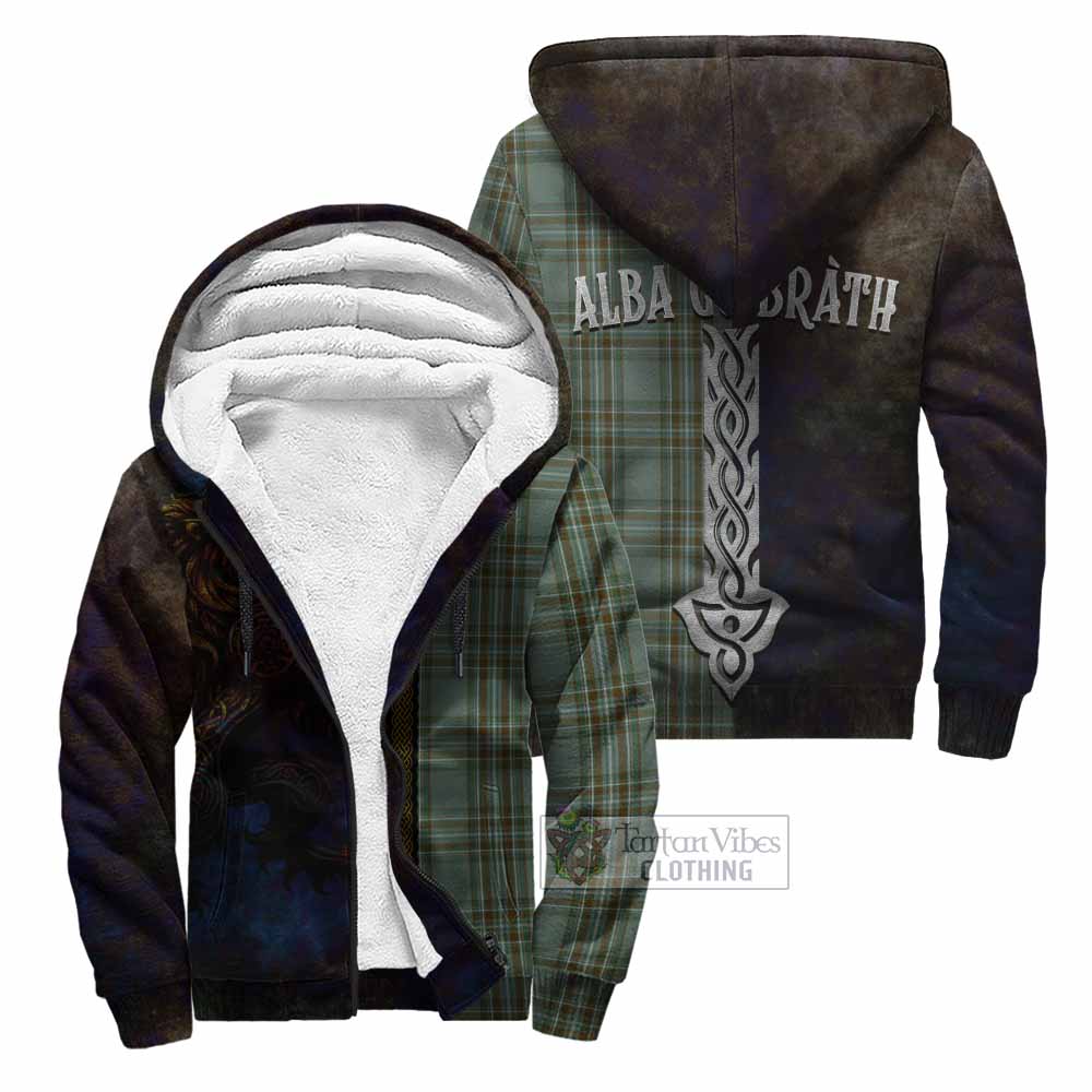 Tartan Vibes Clothing Kelly Tartan Family Crest Sherpa Hoodie Alba Gu Brath Be Brave Lion Ancient Style