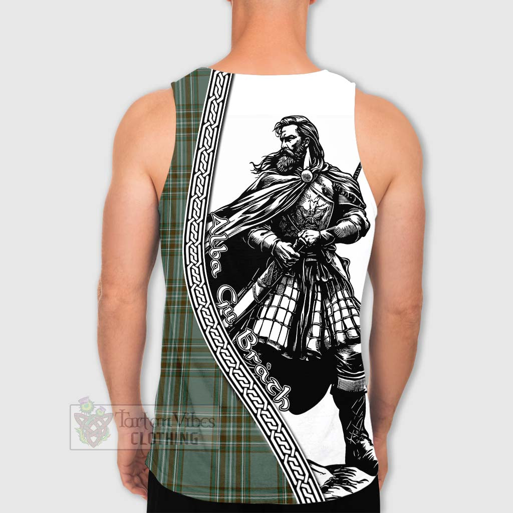 Tartan Vibes Clothing Kelly Tartan Clan Crest Men's Tank Top with Highlander Warrior Celtic Style
