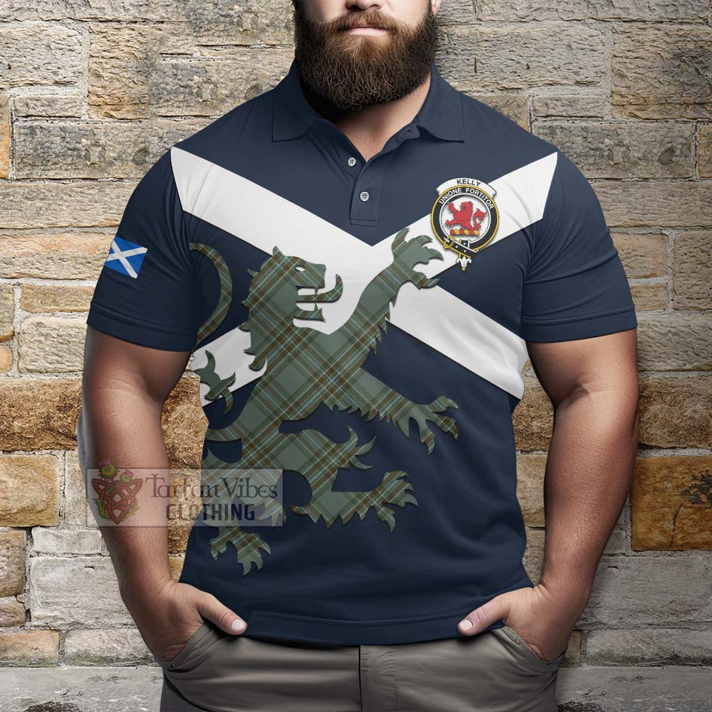 Tartan Vibes Clothing Kelly Tartan Lion Rampant Polo Shirt – Proudly Display Your Heritage with Alba Gu Brath and Clan Name