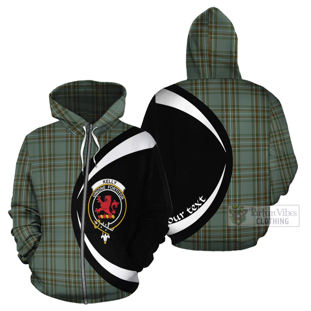 Tartan Vibes Clothing Kelly Tartan Cotton Hoodie with Family Crest Circle Style
