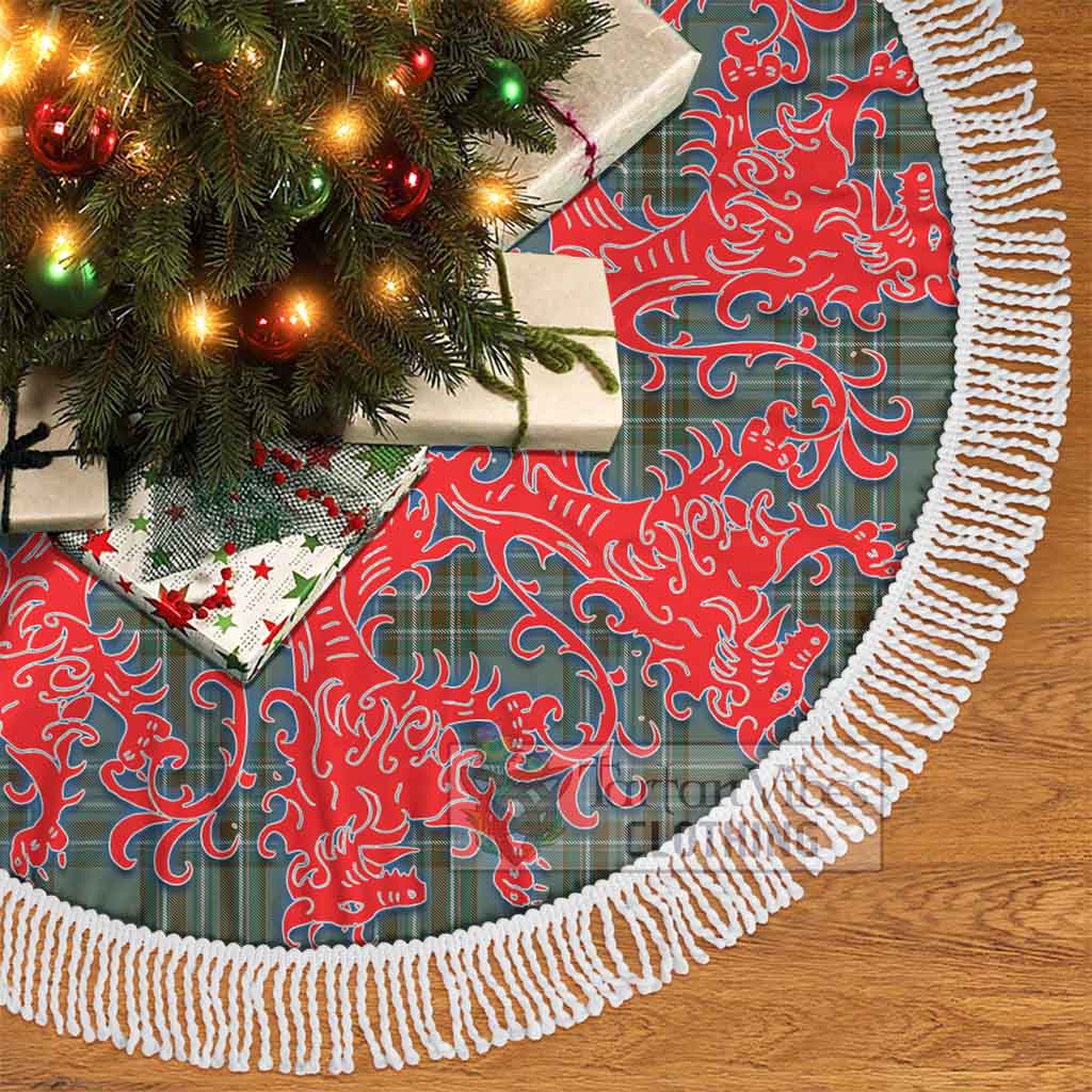Tartan Vibes Clothing Kelly Tartan Christmas Tree Skirt Lion Rampant Style