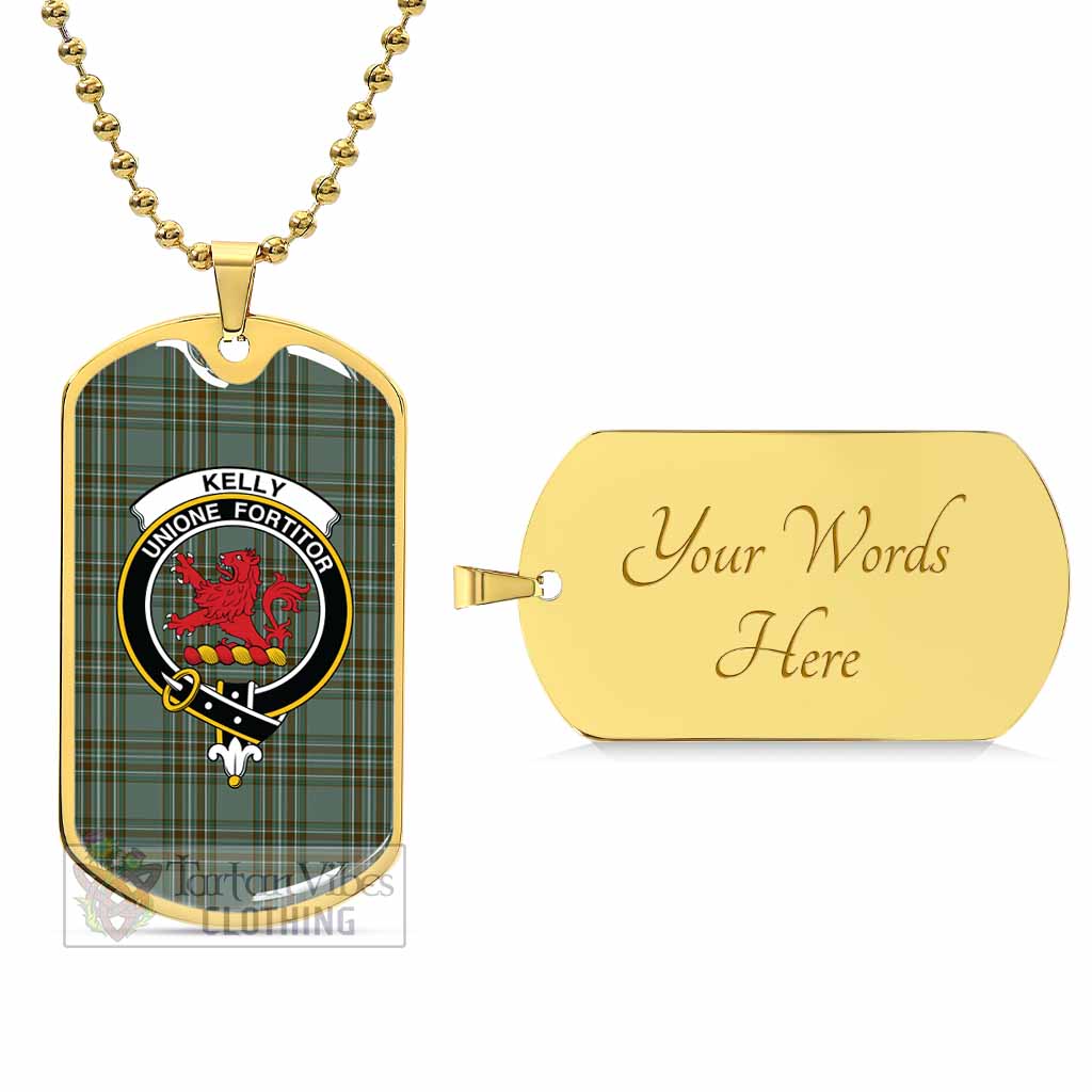 Tartan Vibes Clothing Kelly Tartan Dog Tag Necklace with Family Crest