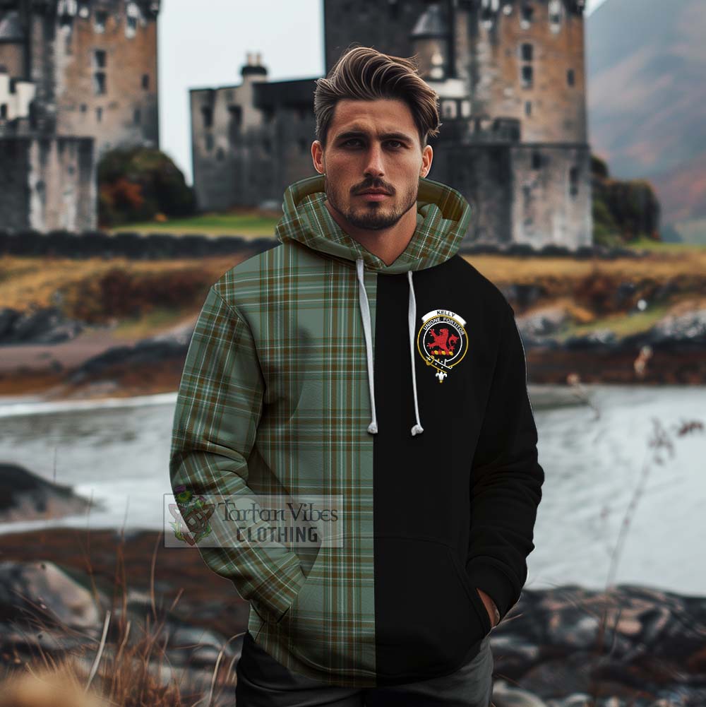 Tartan Vibes Clothing Kelly Tartan Cotton Hoodie with Family Crest and Half Of Me Style