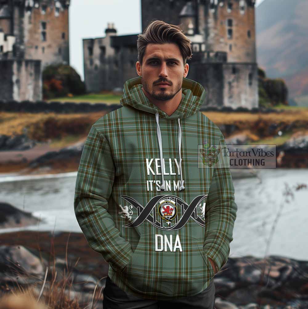 Tartan Vibes Clothing Kelly Tartan Cotton Hoodie with Family Crest DNA In Me Style