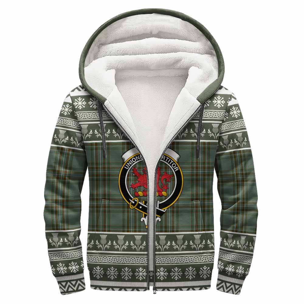 Kelly Clan Tartan Christmas Fleece Hoodie with Family Crest - Tartan Vibes Clothing