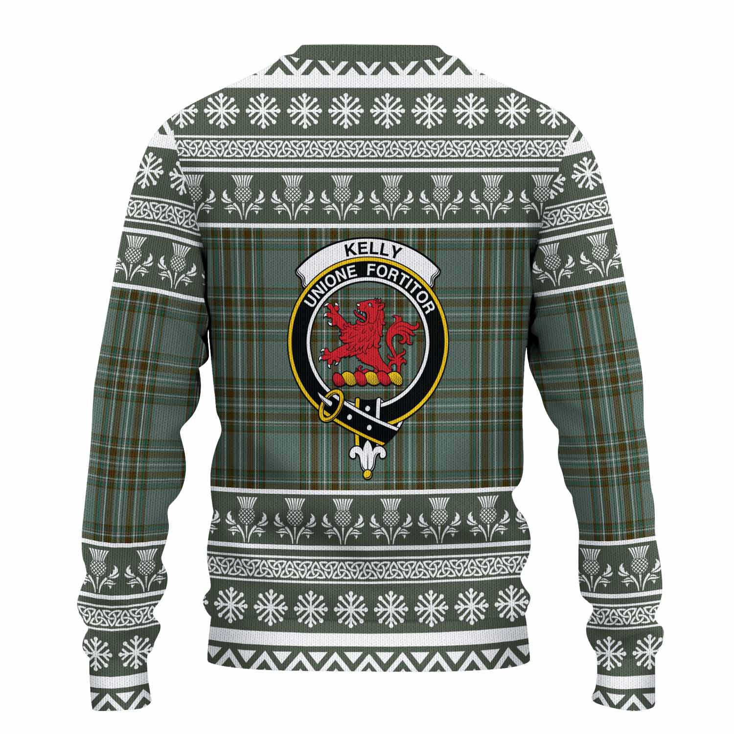 Kelly Clan Tartan Christmas Ugly Sweater with Family Crest - Tartan Vibes Clothing