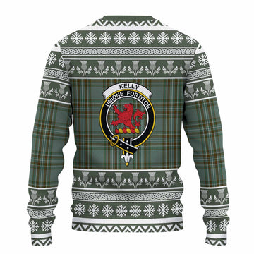 Kelly Clan Tartan Christmas Ugly Sweater with Family Crest - Tartan Vibes Clothing