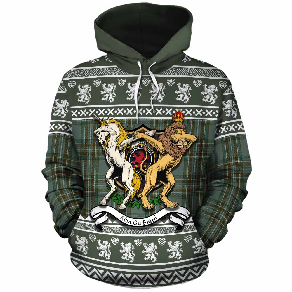 Kelly Clan Tartan Crest Christmas Cotton Hoodie Coat of Arms Funny Style - Tartan Vibes Clothing