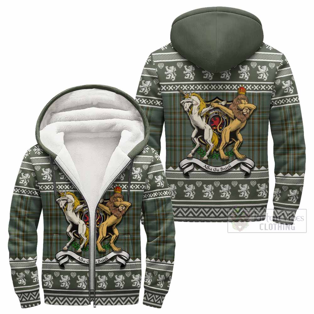 Kelly Clan Tartan Crest Christmas Fleece Hoodie Coat of Arms Funny Style - Tartan Vibes Clothing