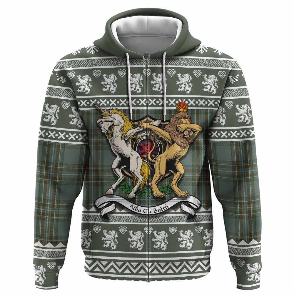 Kelly Clan Tartan Crest Christmas Hoodie Coat of Arms Funny Style - Tartan Vibes Clothing