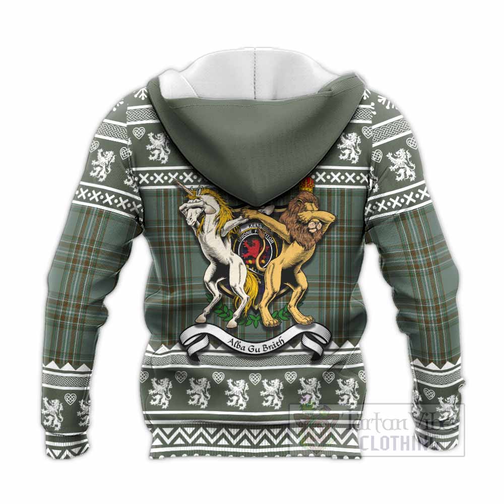 Kelly Clan Tartan Crest Christmas Knitted Hoodie Coat of Arms Funny Style - Tartan Vibes Clothing