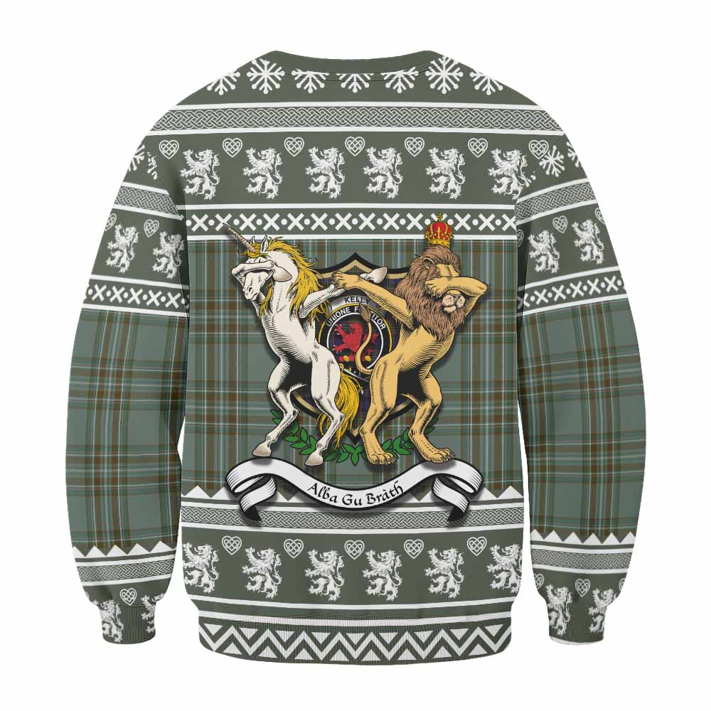 Kelly Clan Tartan Crest Christmas Sweatshirt Coat of Arms Funny Style - Tartan Vibes Clothing